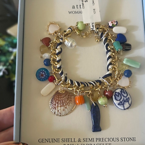 Atterri Jewelry - VIRAL Atterri Charm Bracelet with Multicolor Semi-Precious Stone Charms